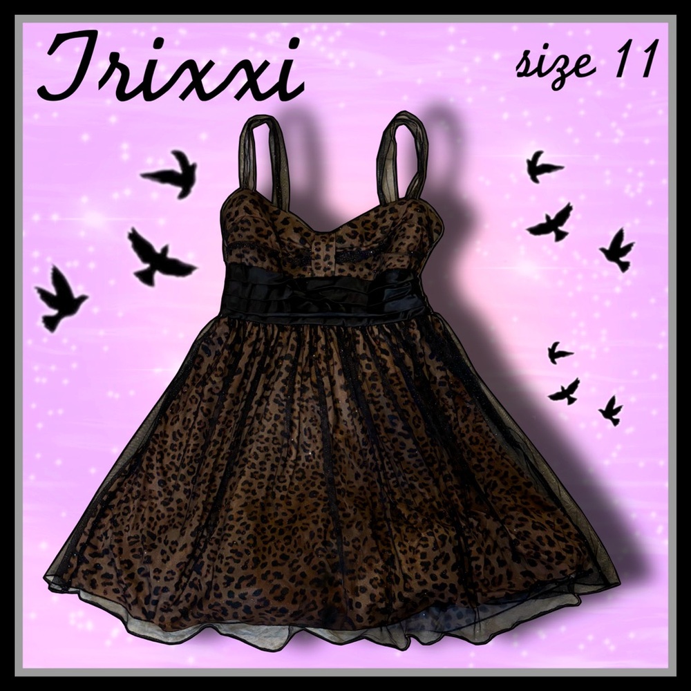 TRIXXI black leopard print semi-formal DRESS size 11